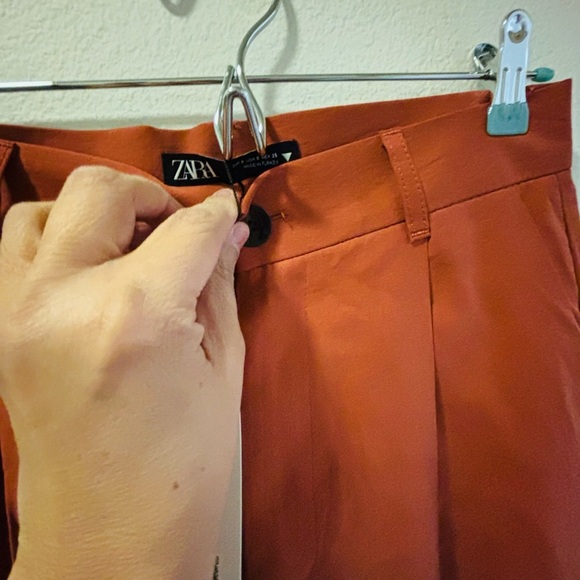 NWT Zara wide leg pants, burnt orange - Picture 3 of 4